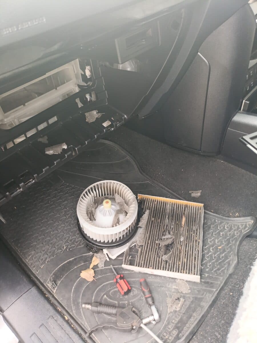 Cabin filter and blower motor replacement